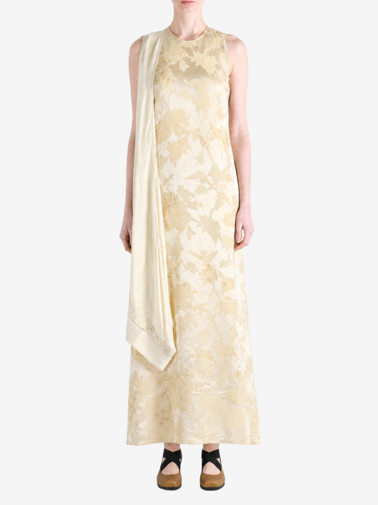 Tan dress, full body view
