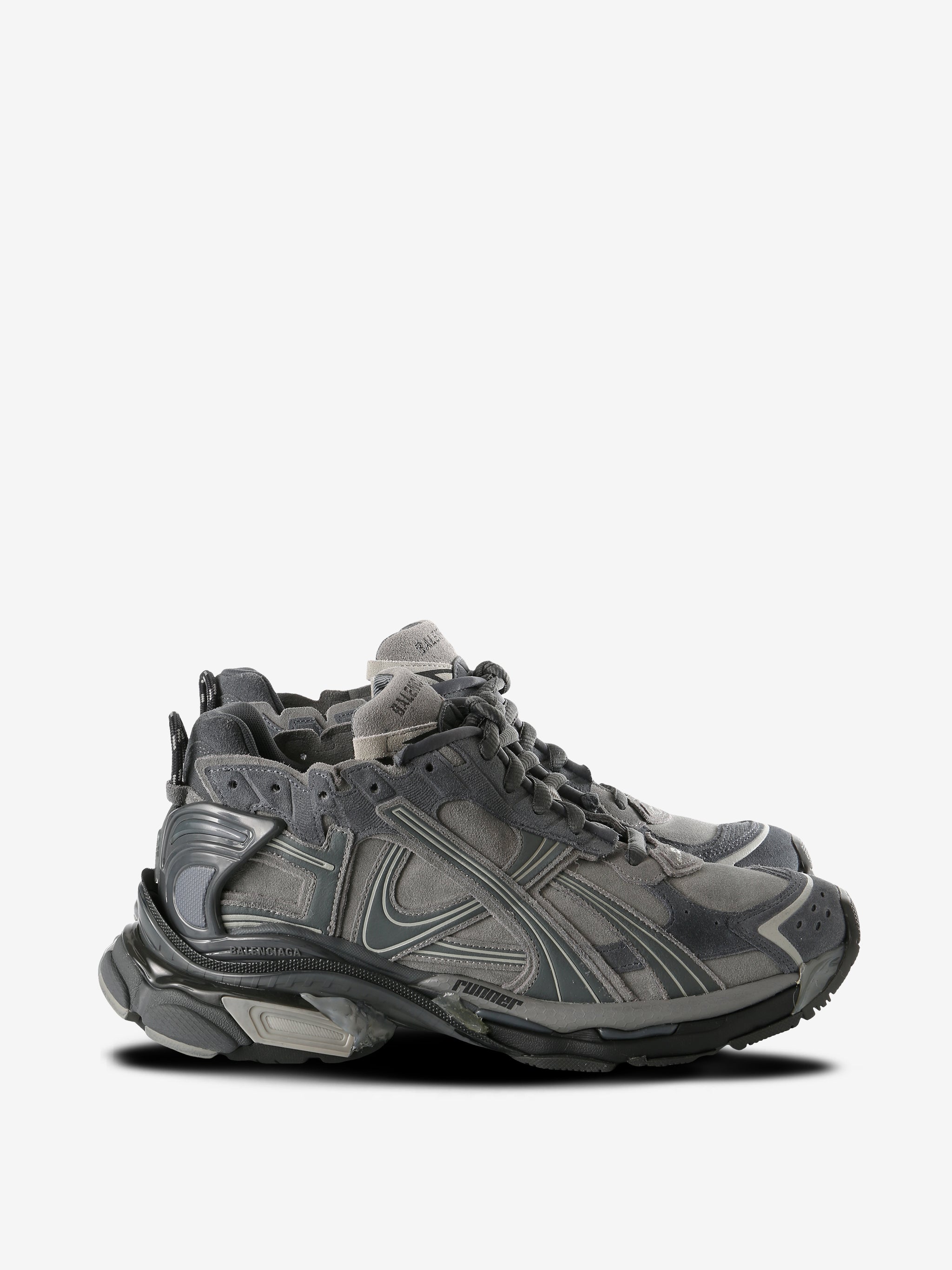 Grey sneakers, front view