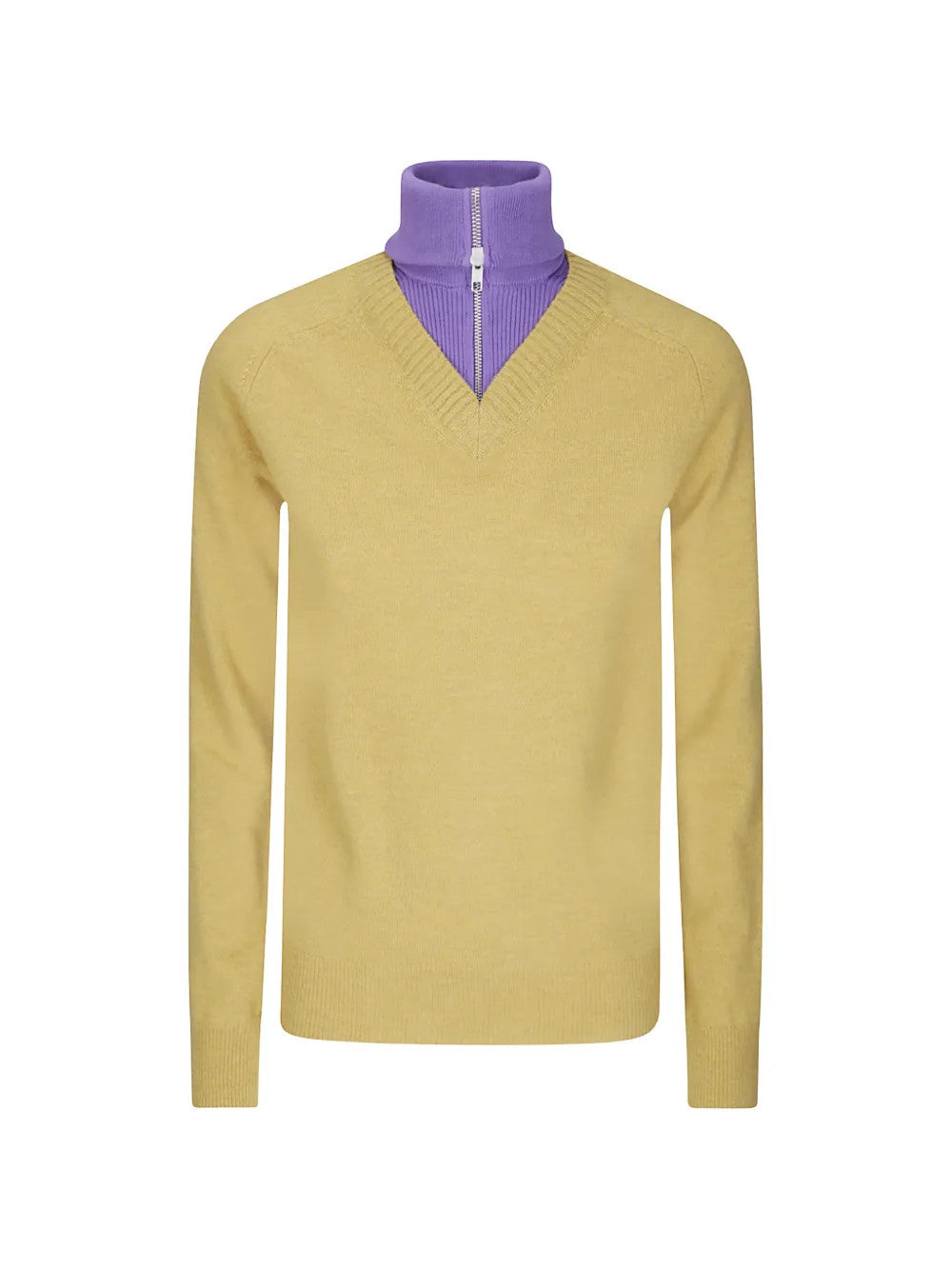 Yellow knitwear, front view