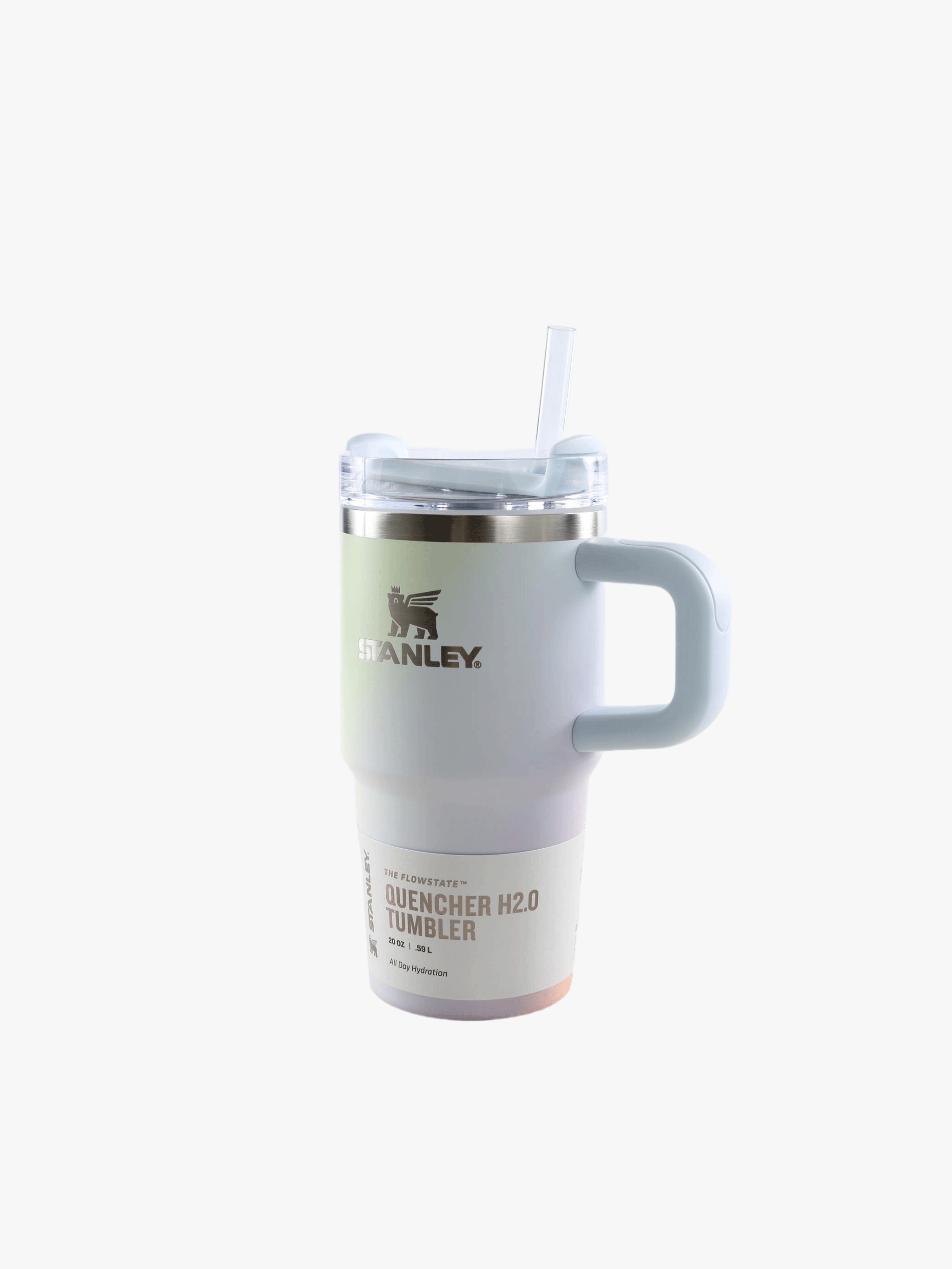 Blue tumbler, front view