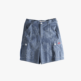 Blue shorts, front view