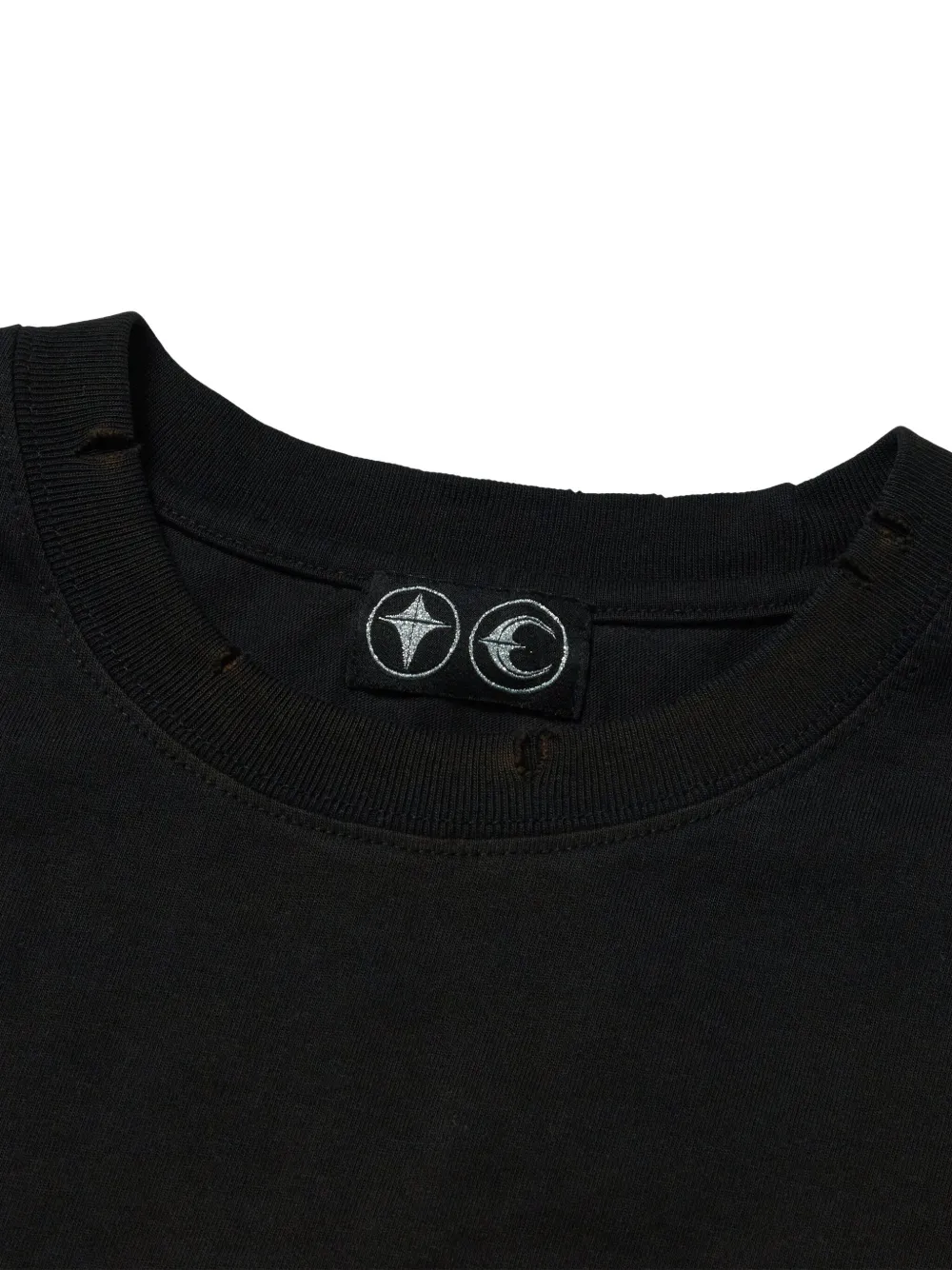 Close up of Black t-shirt,showing texture of the cotton fabric