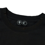 Close up of Black t-shirt,showing texture of the cotton fabric