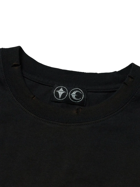 Close up of Black t-shirt,showing texture of the cotton fabric