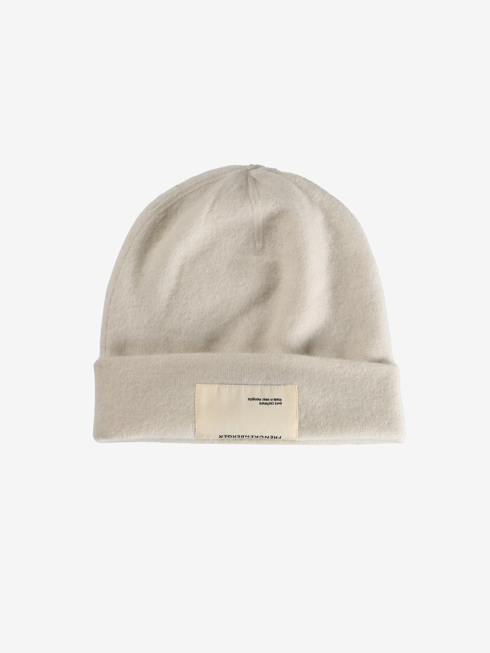 Tan knit beanie,front view