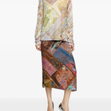 Brown skirt, full body view