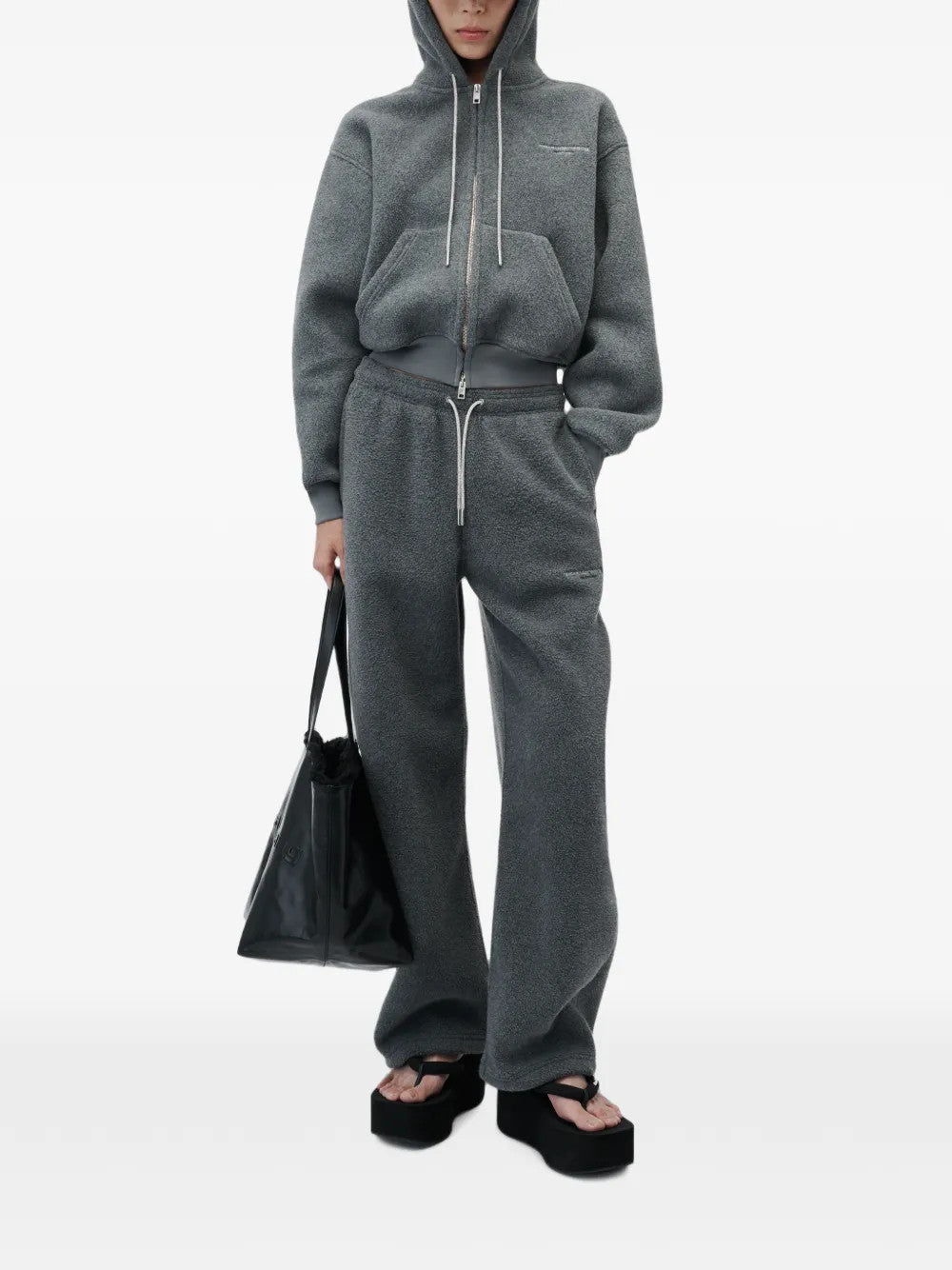 Grey pants, full body view
