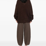 Brown knitwear, full body view