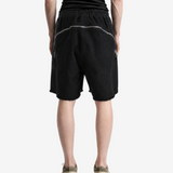 Black shorts, full body view