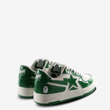 Green sneakers, back view