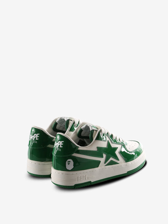 Green sneakers, back view