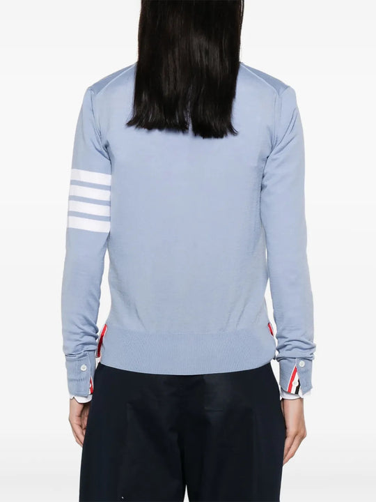Blue knitwear, front view