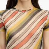 Orange t-shirt worn by a person, showing the t-shirt fit