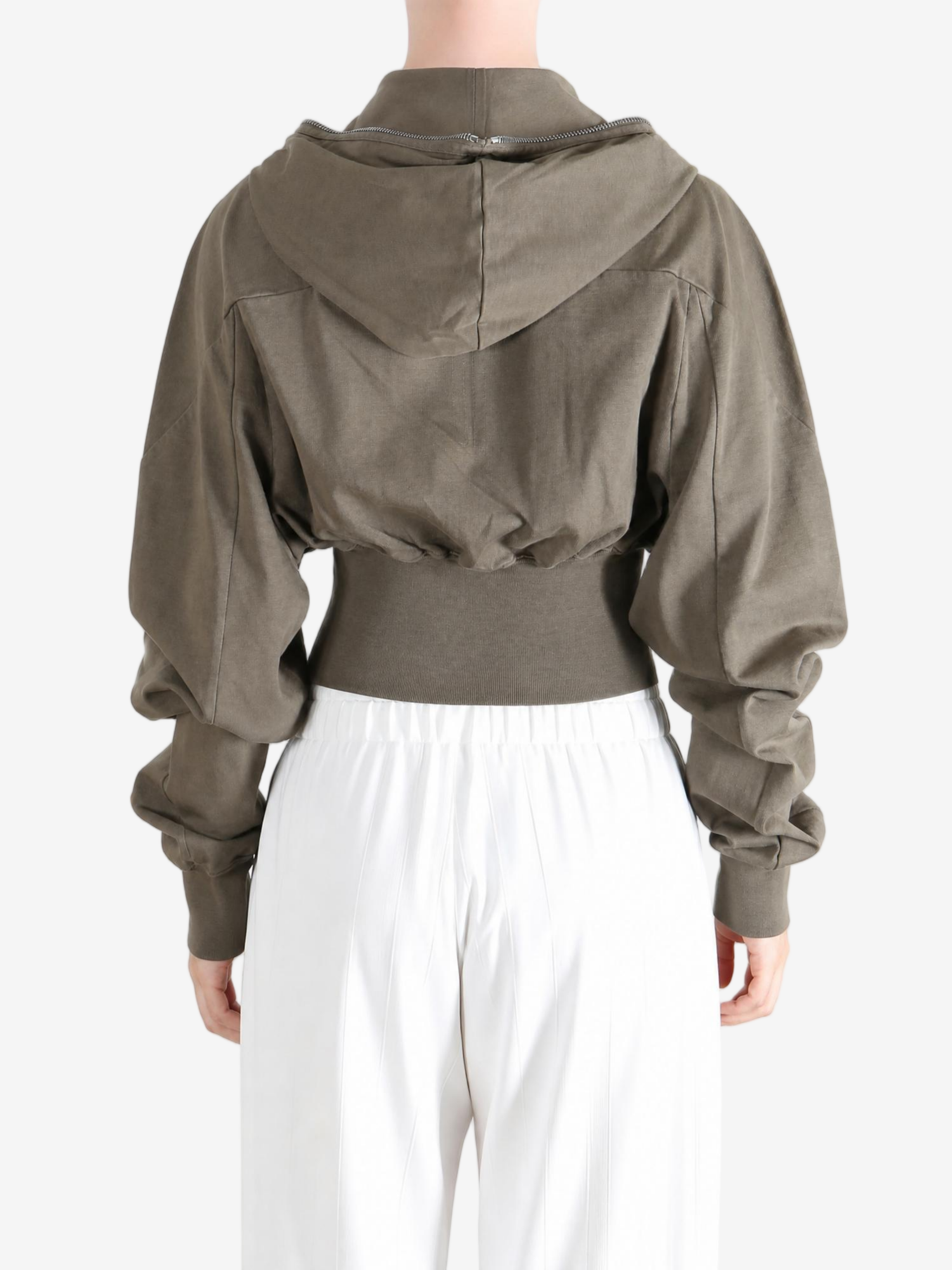 Brown hoodie, full body view