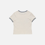 Tan t-shirt, back view