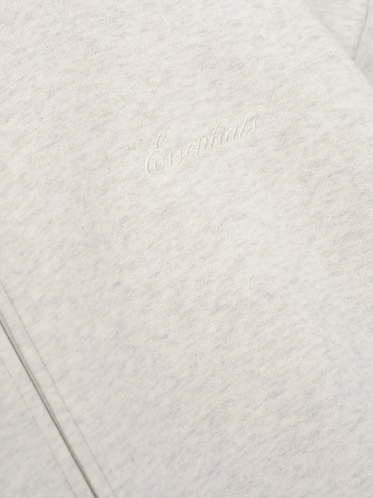 Close up of white hoodie, showing texture of the Cotton and Polyester fabric