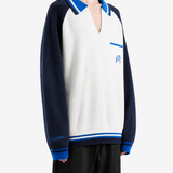 Navy hoodie, full body view