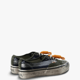 Blue shoes, side view