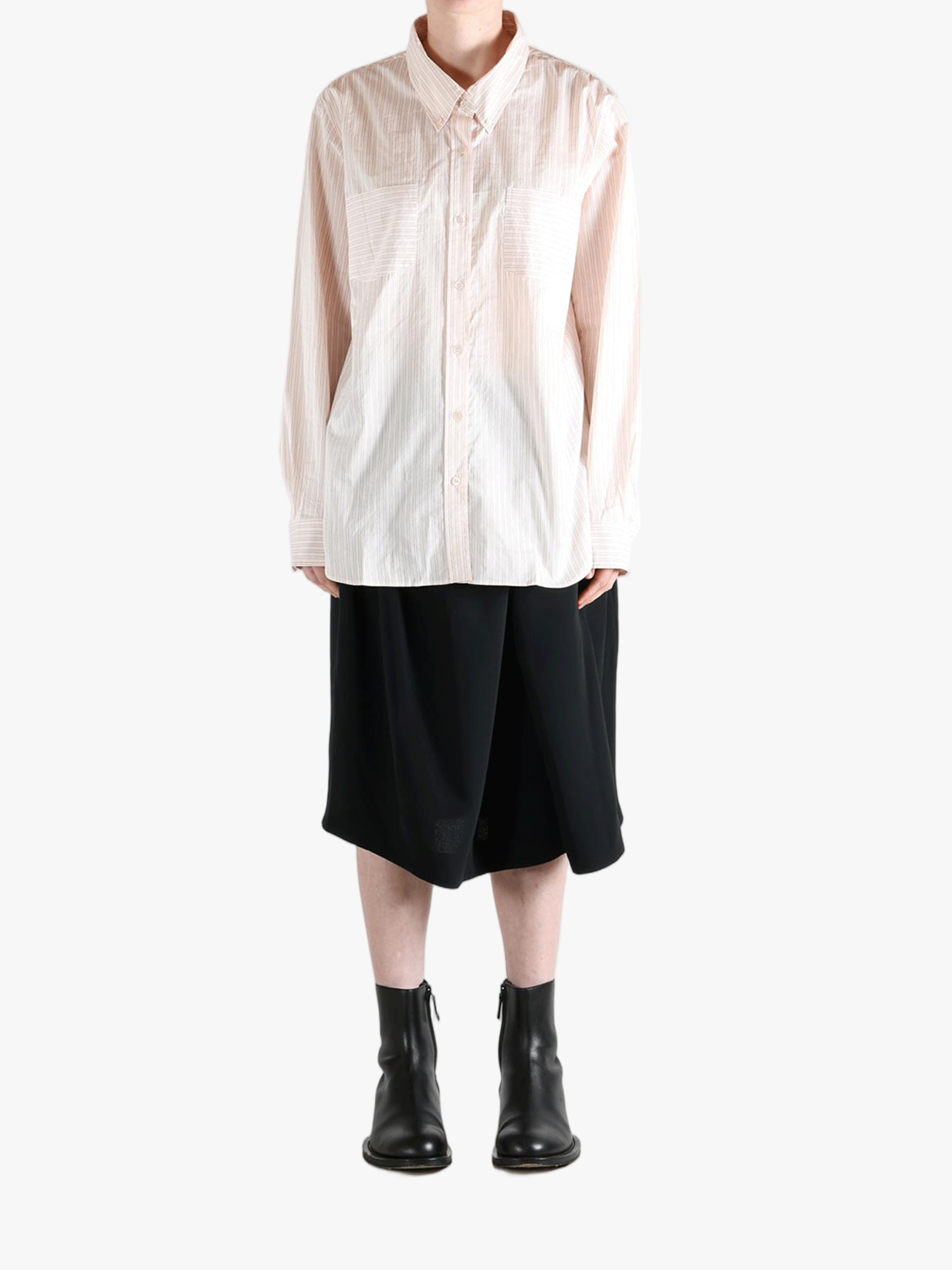 Tan shirts, full body view