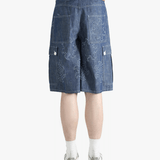 Blue shorts worn by a person, showing the shorts fit