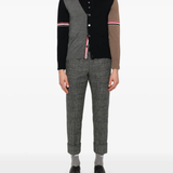 Blue knitwear, full body view