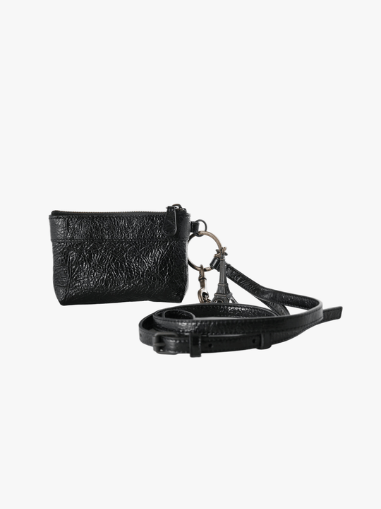 Black accessories, front view