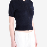 Navy hoodie, front view
