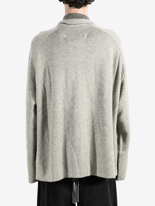 Grey knitwear, full body view