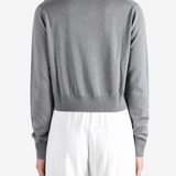 Grey t-shirt, full body view