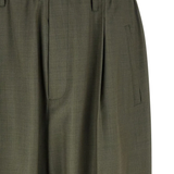 Close up of Green pants, showing texture of the 100% virgin fabric