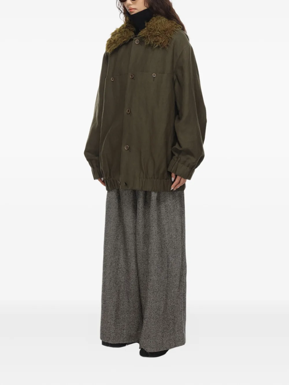 Brown jacket, full body view