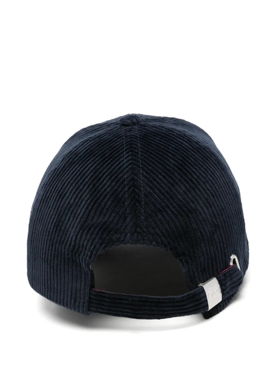 Navy hat, back view