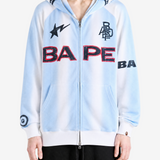 A BATHING APE - Men Hand Draw Football Shark Relaxed Fit Full Zip Hoodie