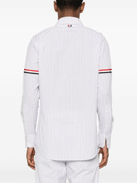 THOM BROWNE - Men Straight Fit BD PC L/S  W/GG Armband Stripe Madras Shirt