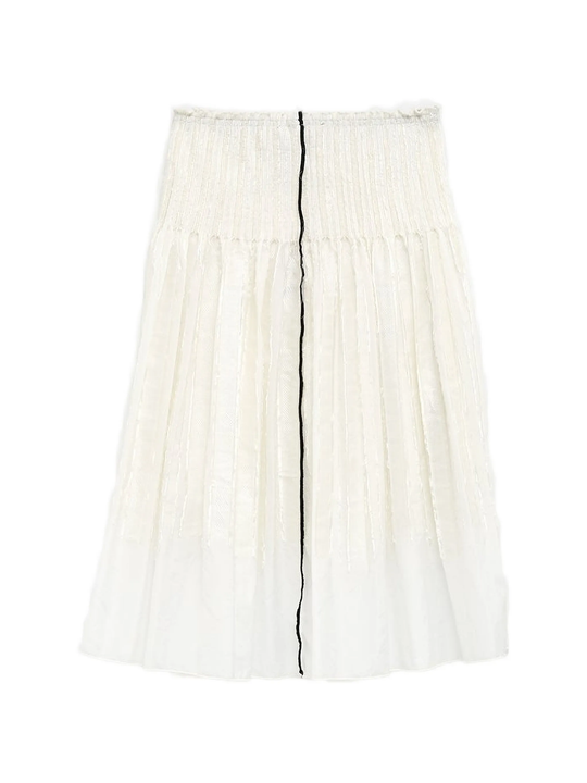 White skirt, back view