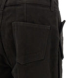 Close up of Black pants, showing texture of the 100% cotton fabric