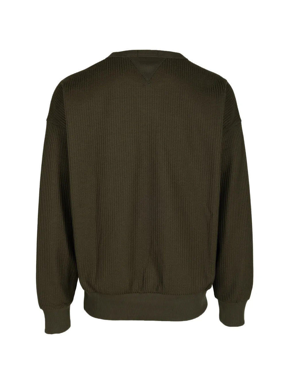 Green hoodie, back view