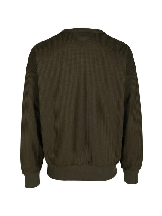 Green hoodie, back view