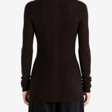 Brown knitwear, full body view
