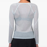 Blue t-shirt, full body view