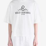 White t-shirt, full body view