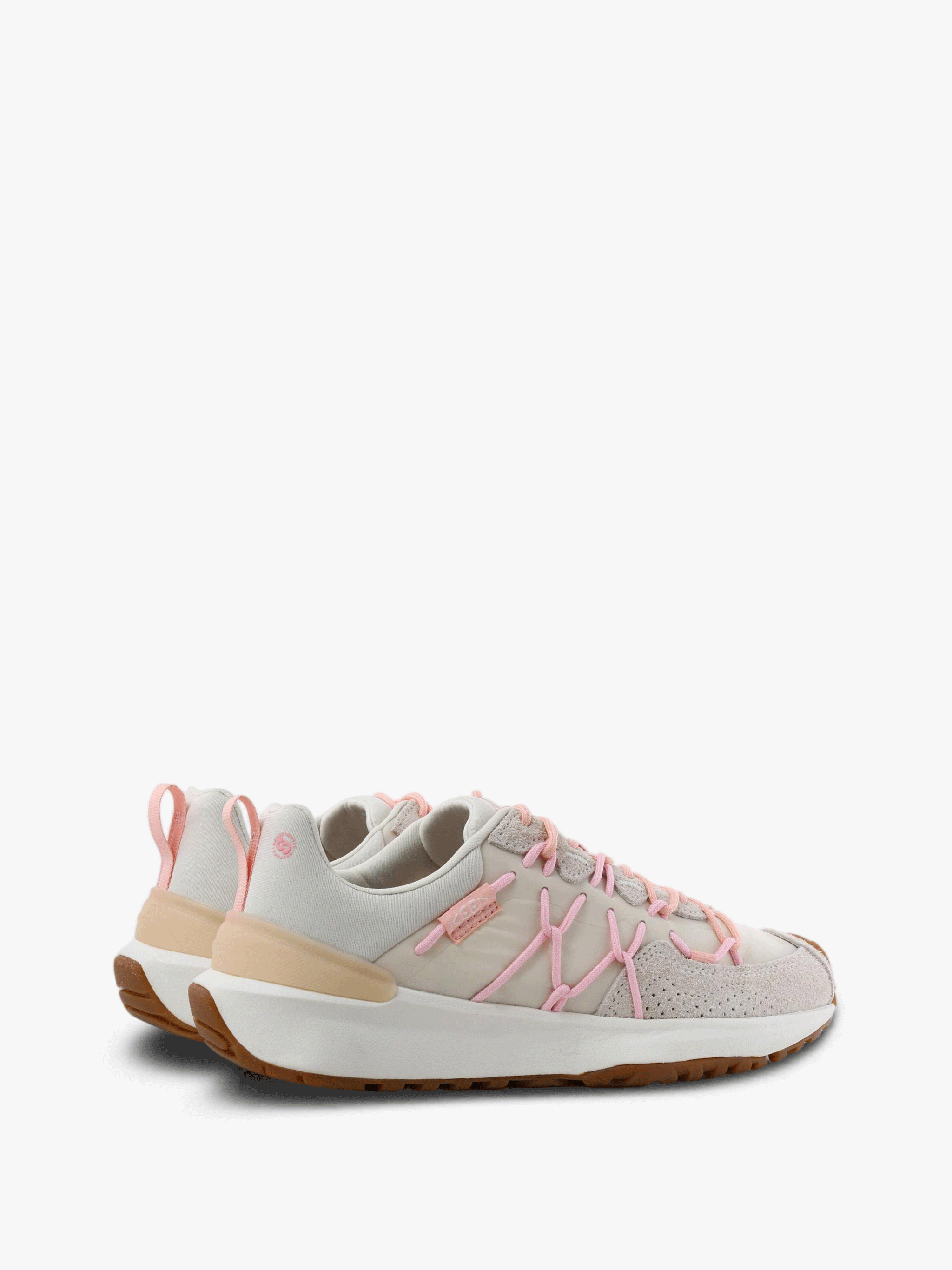 Tan shoes, side view