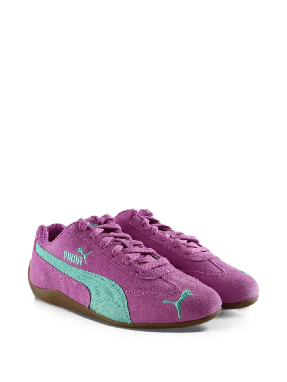 Purple sneakers, side view