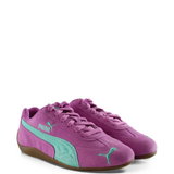 Purple sneakers, side view