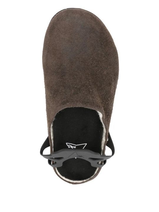 Brown mules, top view