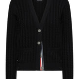 Black cardigan, front view
