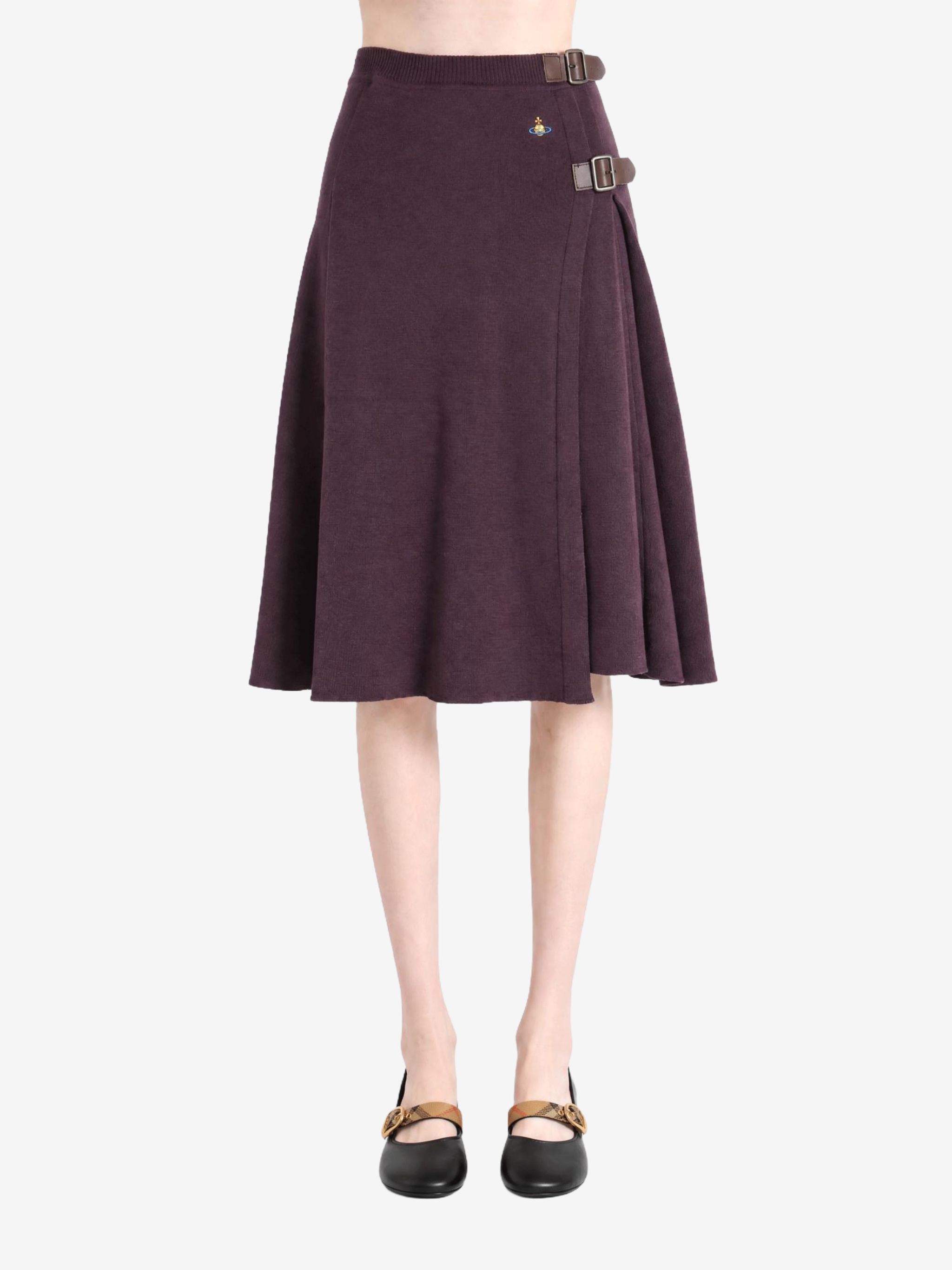Purple skirt worn by a person, showing the skirt fit