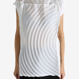 White shirt worn by a person, showing the shirt's fit