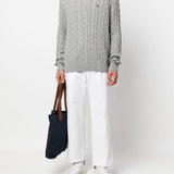 Grey sweater, full body view