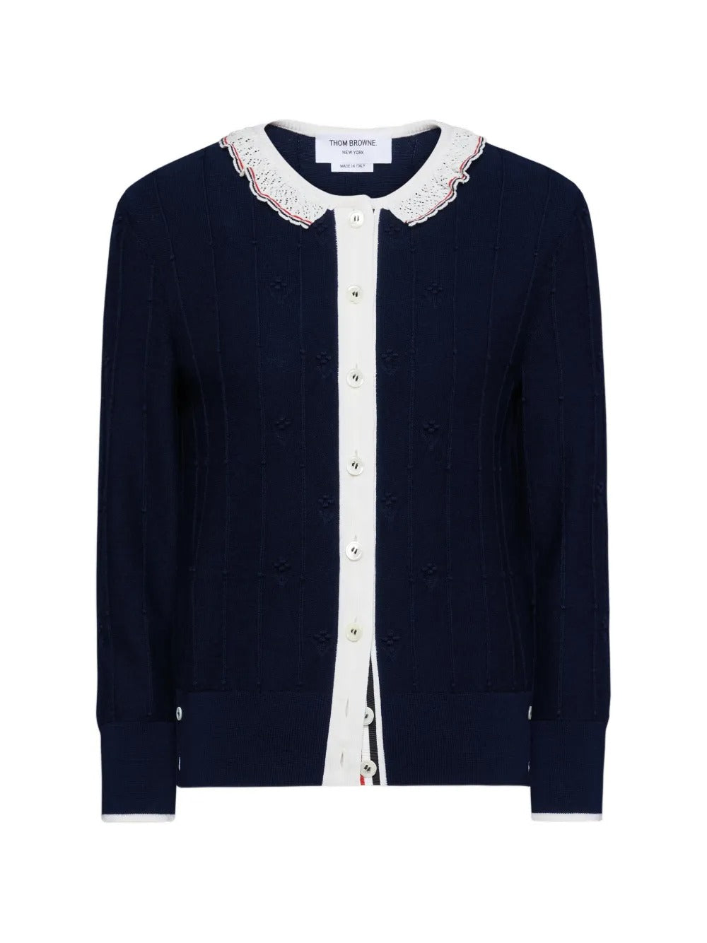 Navy knitwear, front view